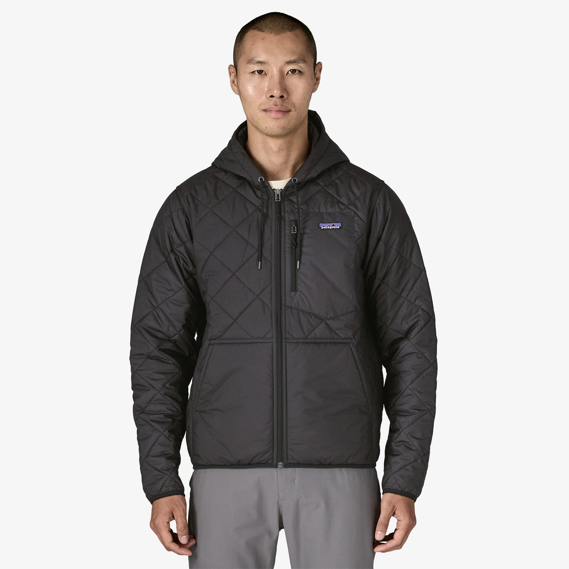Men's Diamond Quilted Bomber Hoody - Image 2