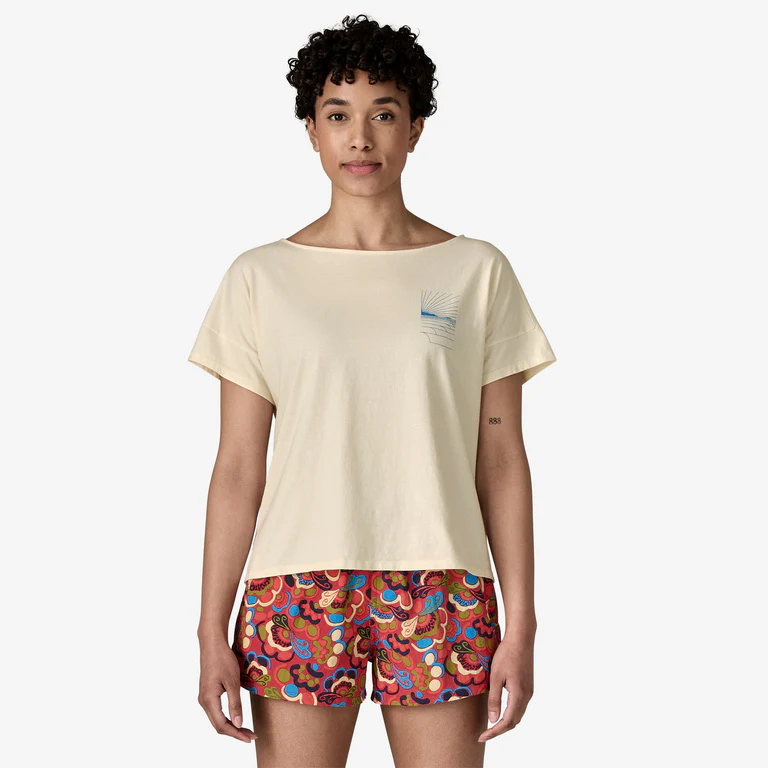 Women's Waves Rolling Relaxed Drop-Sleeve Organic Shirt - Image 2